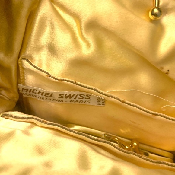 MICHEL SWISS Vintage Micro Bead 
Evening Bag Made in France, silver/gold - Picture 8 of 8